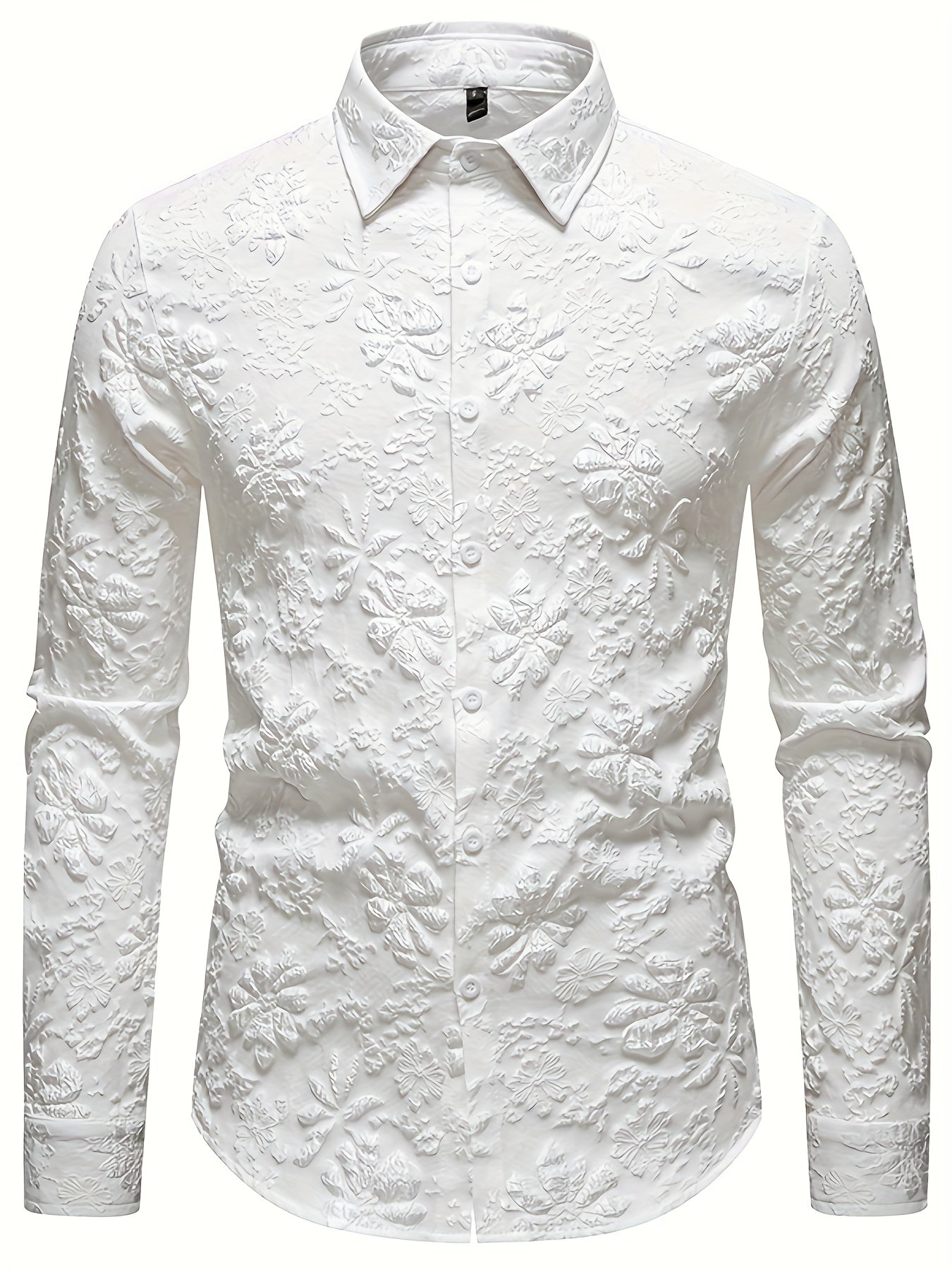 VELORA Men’s Floral Long‑Sleeve Shirt