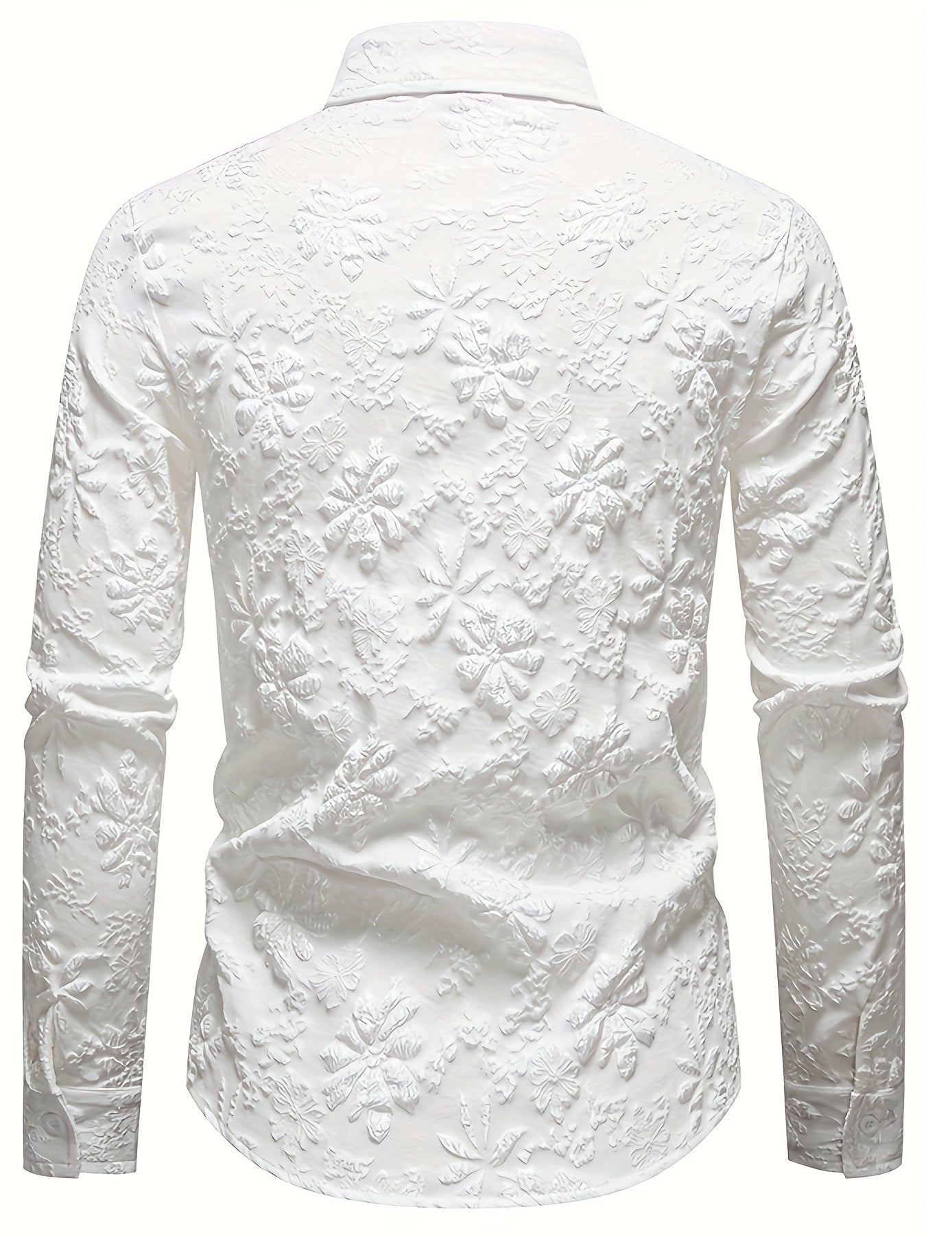 VELORA Men’s Floral Long‑Sleeve Shirt