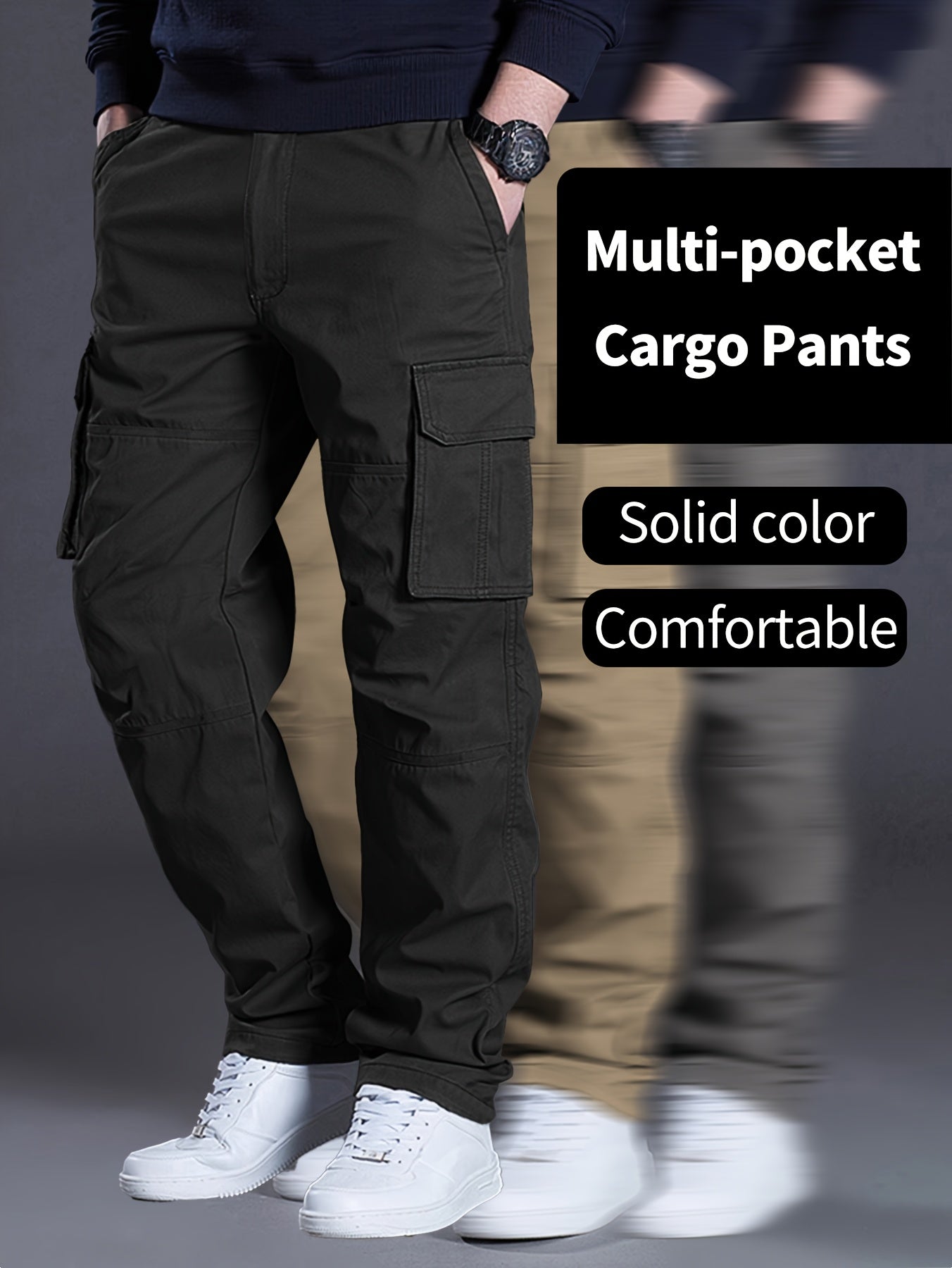 VELORA Men’s Multi‑Pocket Cargo Pants
