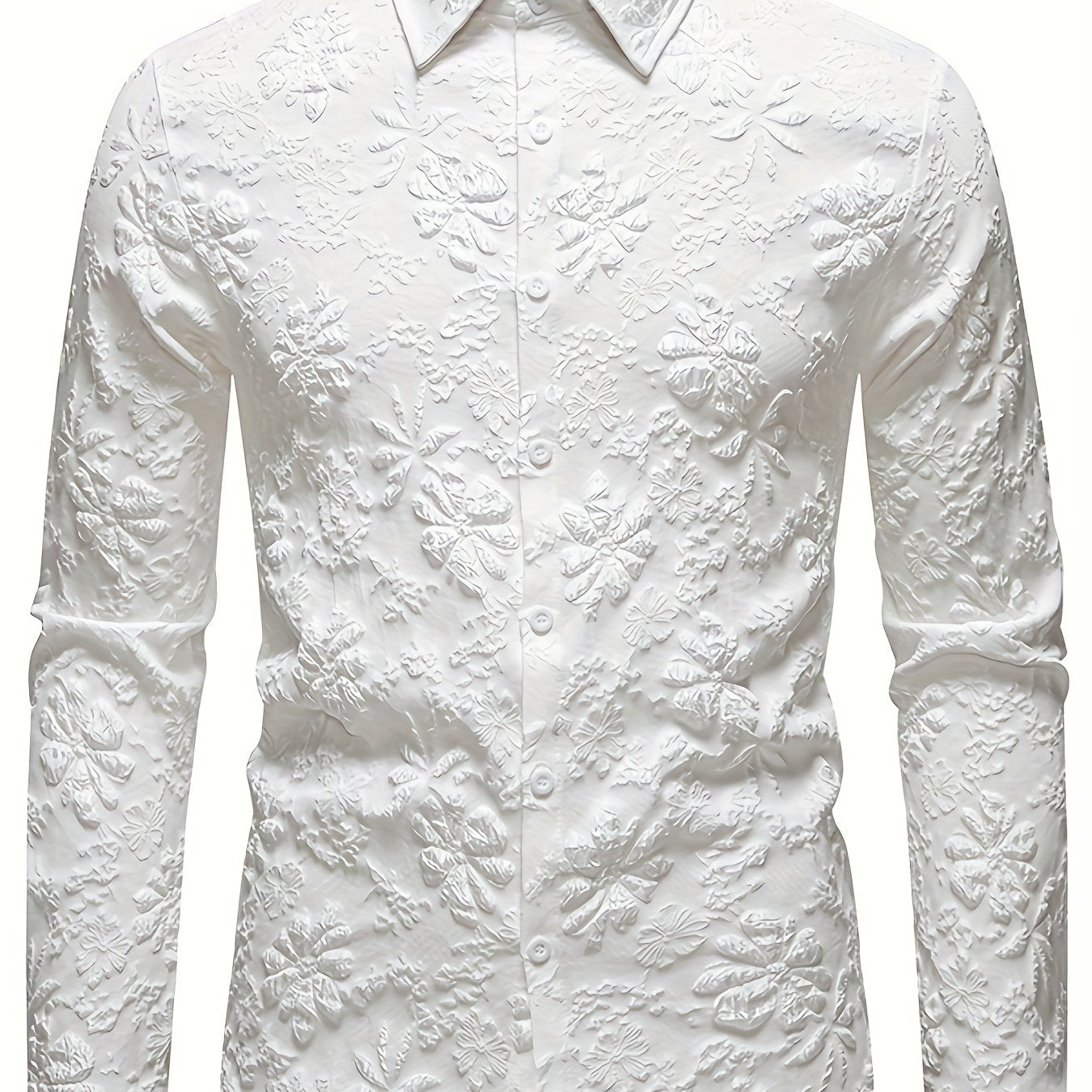 VELORA Men’s Floral Long‑Sleeve Shirt